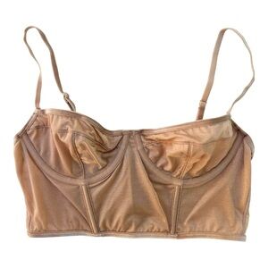 SKIMS Shimmer Tan Corset Top - Size Medium - Luxe Nude Bustier
